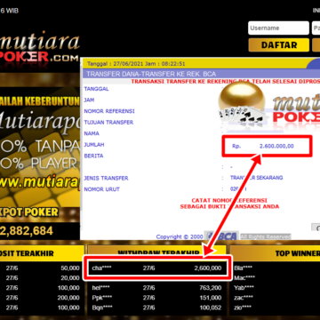 BUKTI TRANSFER 2.6 JUTA MEMBER BANDAR Q