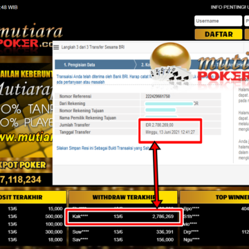 BUKTI TRANSFER 2.7 JUTA MEMBER BANDAR Q