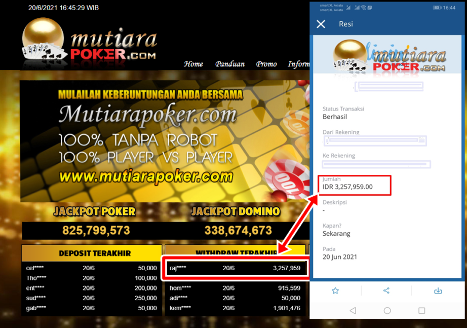 BUKTI TRANSFER 3.2 JUTA MEMBER BANDAR Q