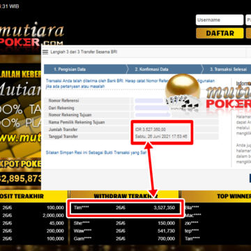 BUKTI TRANSFER 3.5 JUTA MEMBER BANDAR Q