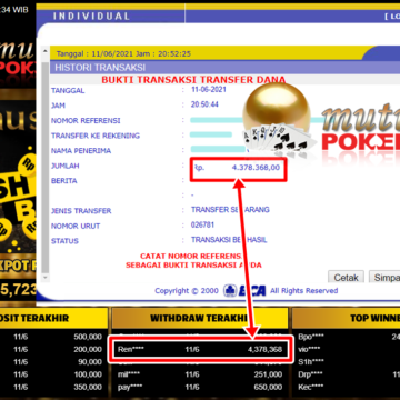 BUKTI TRANSFER 4.3 JUTA MEMBER BANDAR Q