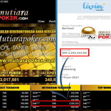 BUKTI TRANSFER 2.2 JUTA MEMBER BANDAR Q