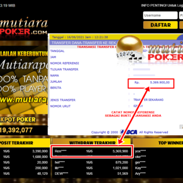 BUKTI TRANSFER 5.3 JUTA MEMBER BANDAR Q