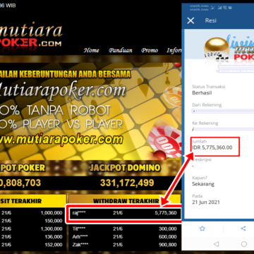 BUKTI TRANSFER 5.7 JUTA MEMBER BANDAR Q