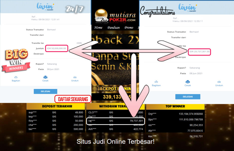 BUKTI TRANSFER 79 JUTA MEMBER BANDAR Q