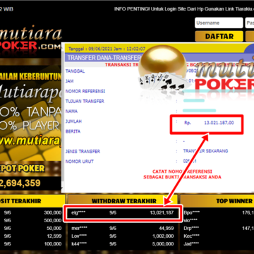 BUKTI TRANSFER 13 JUTA MEMBER BANDAR Q