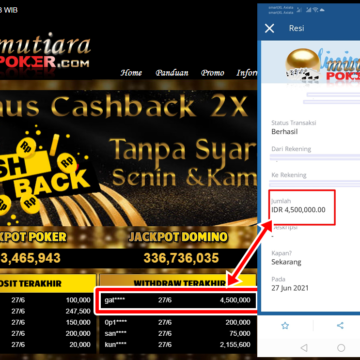 BUKTI TRANSFER 4.5 JUTA MEMBER BANDAR Q