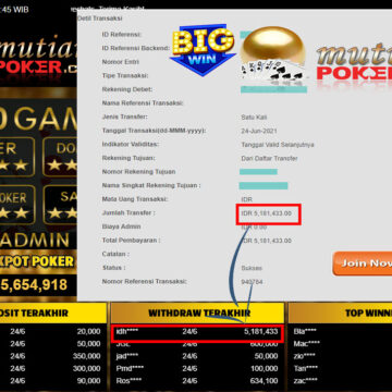 BUKTI TRANSFER 5.1 JUTA MEMBER BANDAR Q