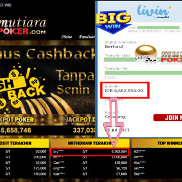 BUKTI TRANSFER 6.5 JUTA MEMBER BANDAR Q