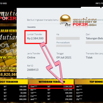 BUKTI TRANSFER 2.5 JUTA MEMBER BANDAR Q