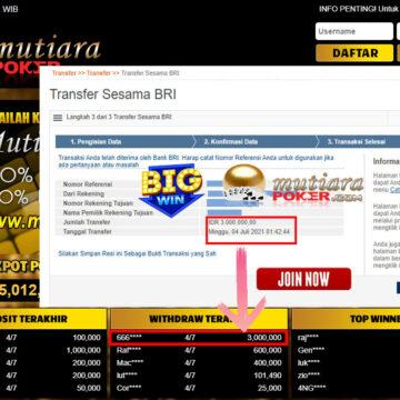 BUKTI TRANSFER 3 JUTA MEMBER BANDAR Q