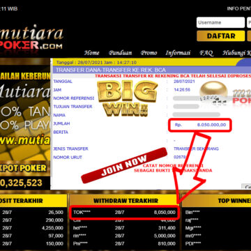 BUKTI TRANSFER 8 JUTA MEMBER BANDAR Q