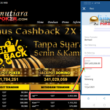 BUKTI TRANSFER 3.4 JUTA MEMBER BANDAR Q