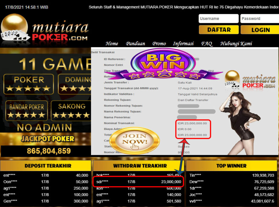 BUKTI TRANSFER 23 JUTA MEMBER BANDAR Q