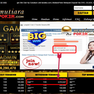 BUKTI TRANSFER 4.9 JUTA MEMBER BANDAR Q