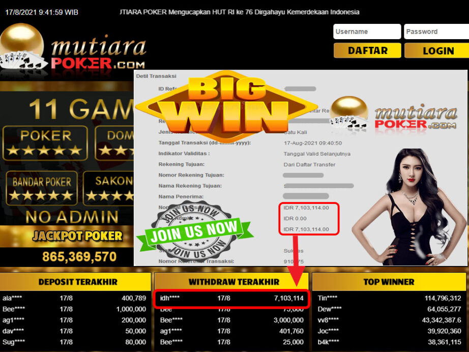 BUKTI TRANSFER 7.1 JUTA MEMBER BANDAR Q