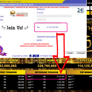 BUKTI TRANSFER 4.7 JUTA MEMBER BANDAR Q