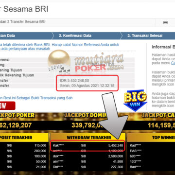 BUKTI TRANSFER 5.4 JUTA MEMBER BANDAR Q