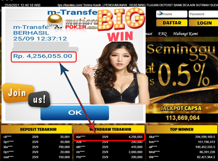 BUKTI TRANSFER 4.2 JUTA MEMBER BANDAR Q