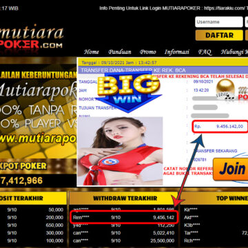 BUKTI TRANSFER 9.4 JUTA MEMBER BANDAR Q