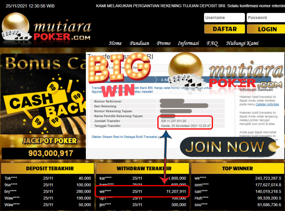 BUKTI TRANSFER 11.2 JUTA MEMBER BANDAR Q