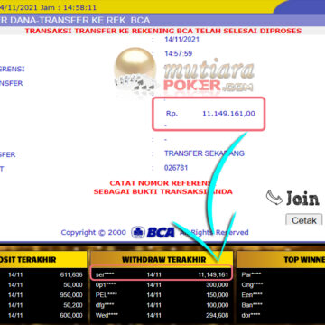 BUKTI TRANSFER 11 JUTA MEMBER BANDAR Q