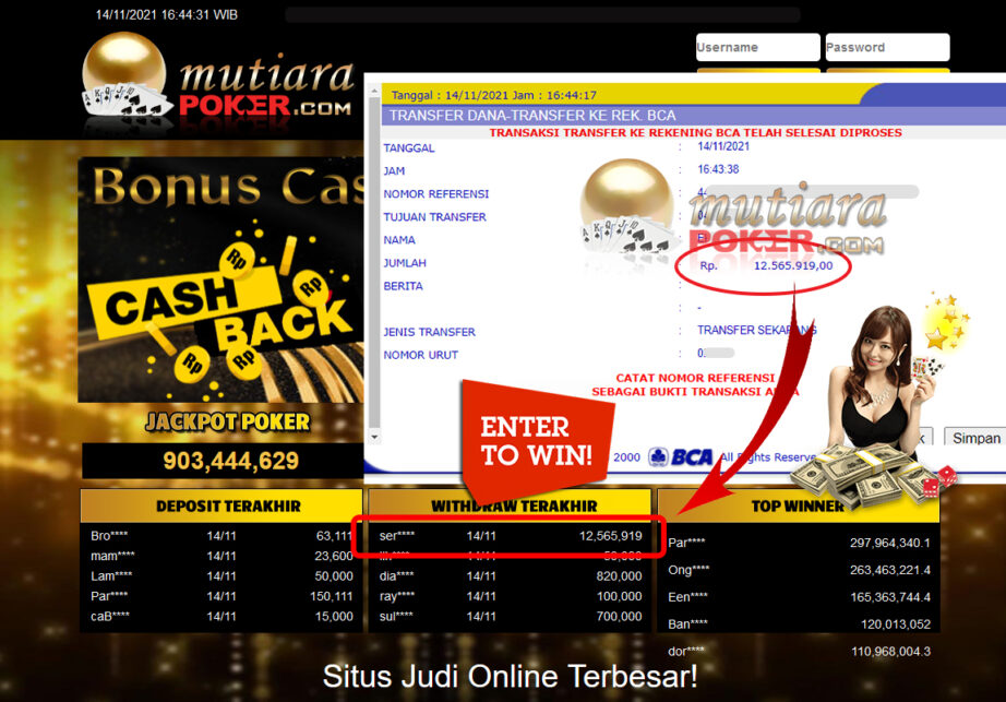 BUKTI TRANSFER 12 JUTA MEMBER BANDAR Q