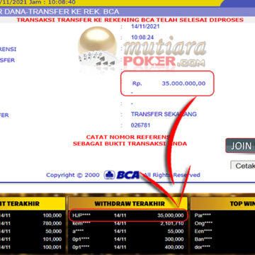 BUKTI TRANSFER 35 JUTA MEMBER BANDAR Q