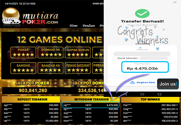 BUKTI TRANSFER 4 JUTA MEMBER BANDAR Q