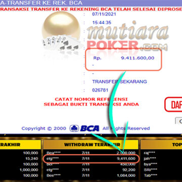 BUKTI TRANSFER 9 JUTA MEMBER BANDAR Q