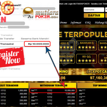 Bukti Withdraw (10.000.000 ) Member Setia Mutiarapoker