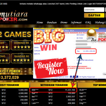 Bukti Withdraw ( 11.251.100 ) Member Setia Mutiarapoker