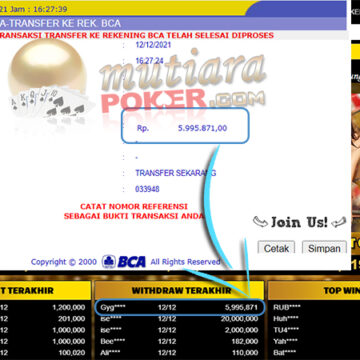 Bukti Withdraw ( 5.995.871 ) Member Setia Mutiarapoker