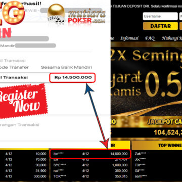 Bukti Withdraw (14.500.000) Member Setia Mutiarapoker