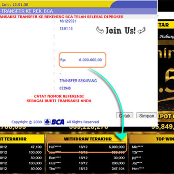 Bukti Withdraw ( 6.000.000 ) Member Setia Mutiarapoker