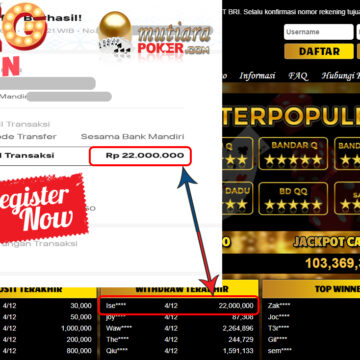 Bukti Withdraw (22.000.000) Member Setia Mutiarapoker