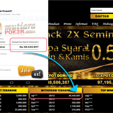 Bukti Withdraw ( 48.440.897 ) Member Setia Mutiarapoker