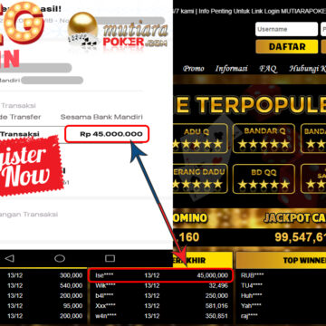 Bukti Withdraw (45.000.000 ) Member Setia Mutiarapoker