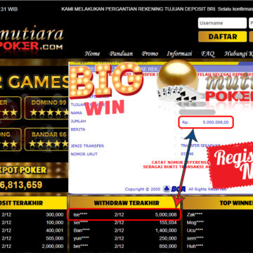 Bukti Withdraw (5.000.008) Member Setia Mutiarapoker