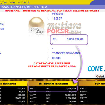 Bukti Withdraw ( 5.008.739 ) Member Setia Mutiarapoker