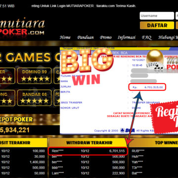 Bukti Withdraw ( 6.701.515 ) Member Setia Mutiarapoker