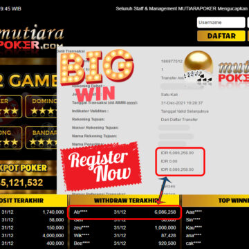 Bukti Withdraw ( 6.086.258 ) Member Setia Mutiarapoker