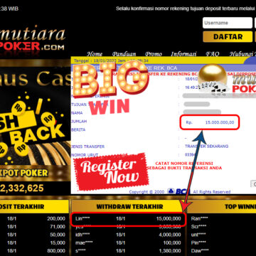 Bukti Withdraw (15.000.000) Member Setia Mutiarapoker