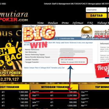 Bukti Withdraw ( 2.297.958) Member Setia Mutiarapoker