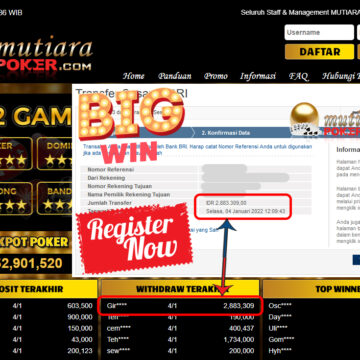 Bukti Withdraw ( 2.883.309) Member Setia Mutiarapoker