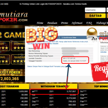 Bukti Withdraw (3.757.857) Member Setia Mutiarapoker