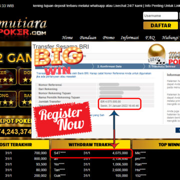 Bukti Withdraw (4.075.000) Member Setia Mutiarapoker