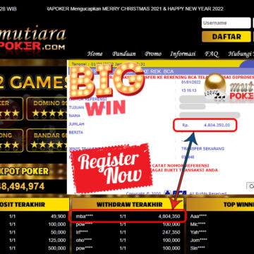 Bukti Withdraw ( 4.804.350 ) Member Setia Mutiarapoker