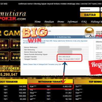 Bukti Withdraw (4.468.438) Member Setia Mutiarapoker