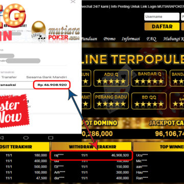 Bukti Withdraw ( 46.908.920) Member Setia Mutiarapoker